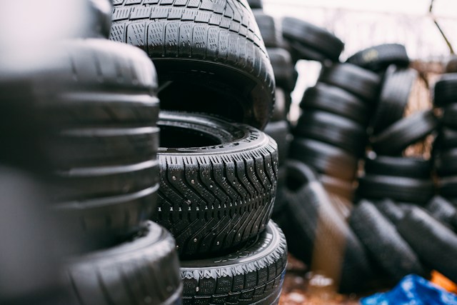 a selection of tyres Glasgow stacked together